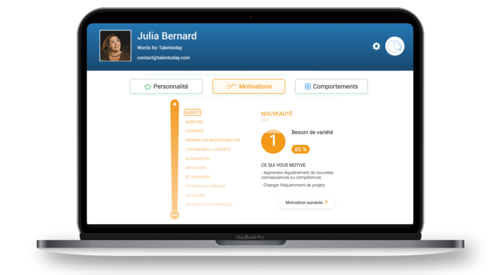 Echelle des motivations Talentobe